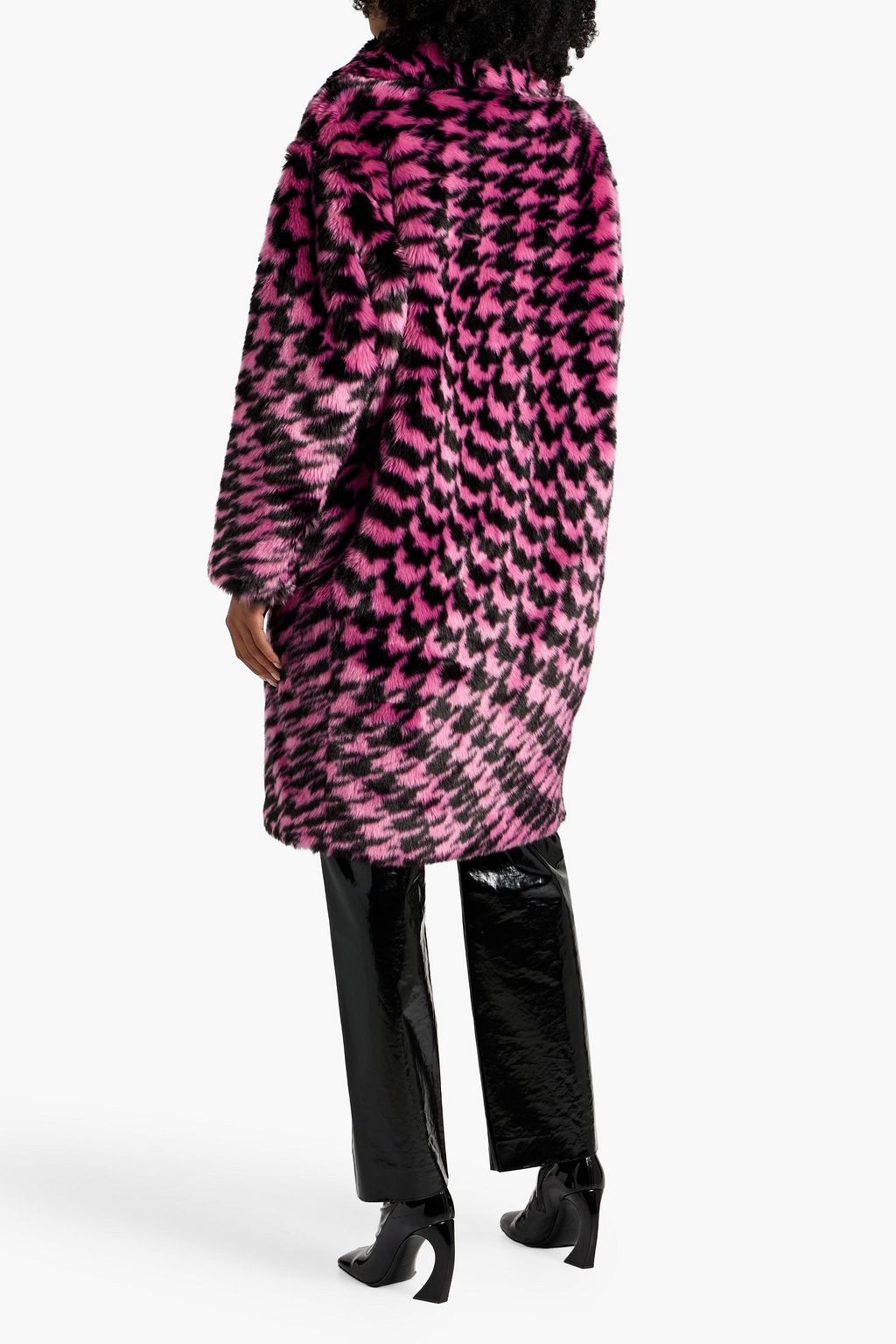 DIANE VON FURSTENBERG Arwen double-breasted printed faux fur coat