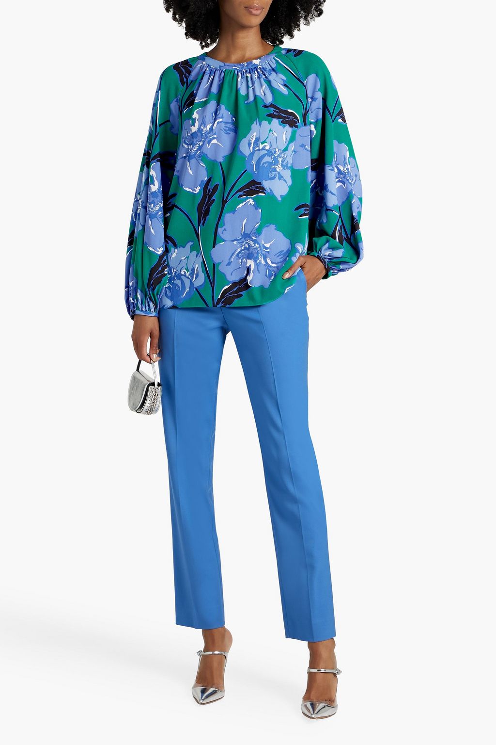 DIANE VON FURSTENBERG Waldo floral-print crepe blouse