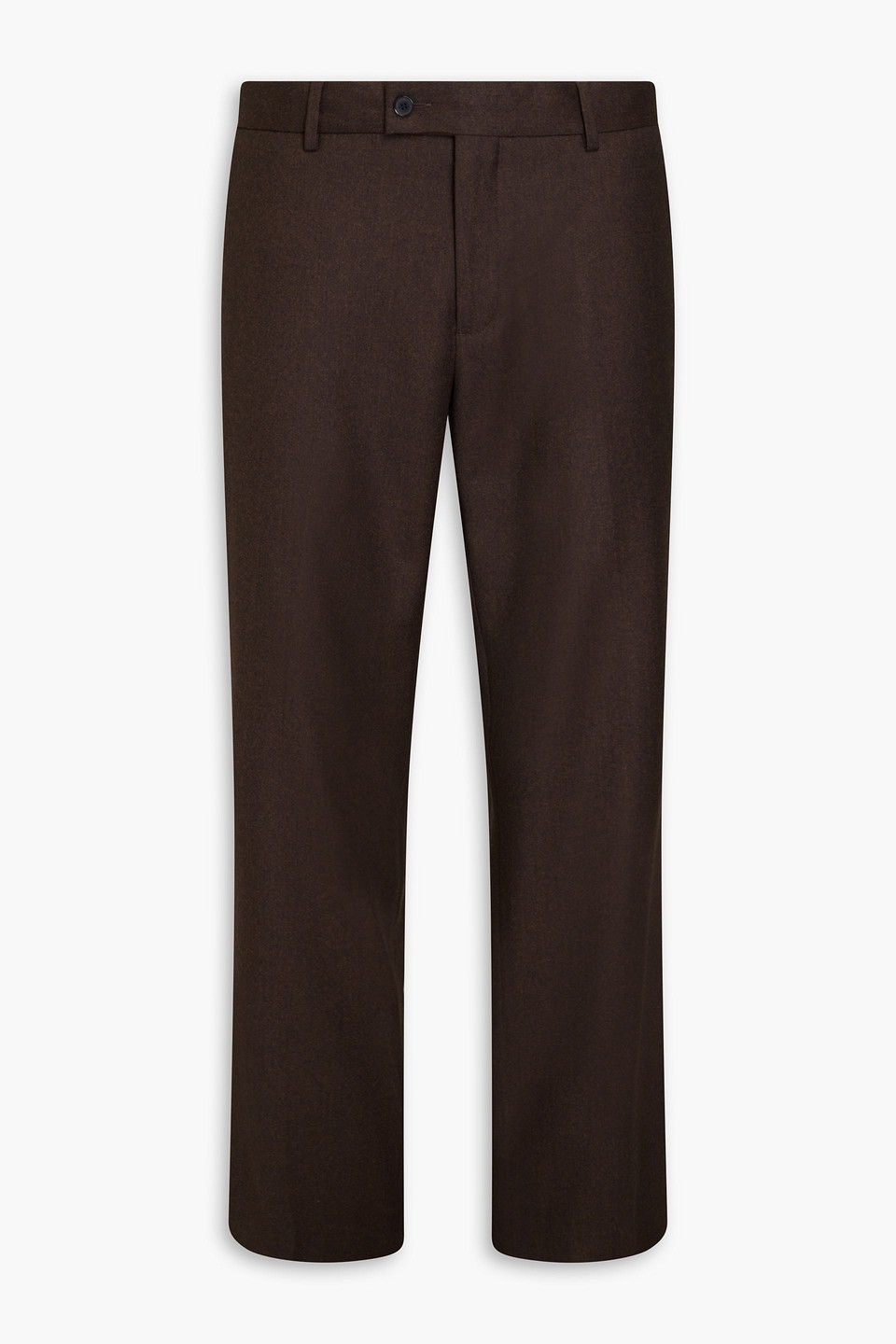 Sandro Wool-flannel Suit Trousers In Brown
