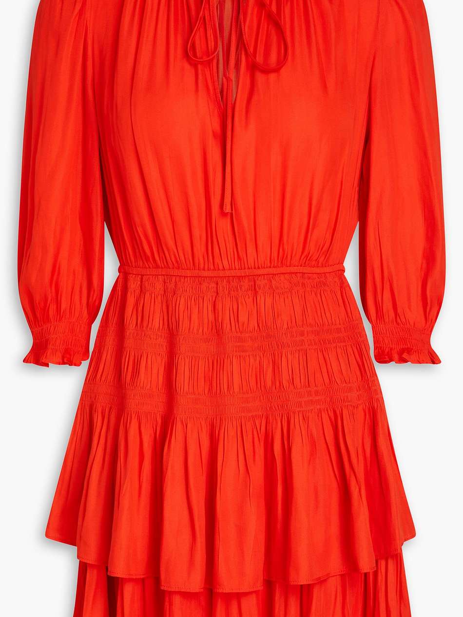 tiered satin mini dress