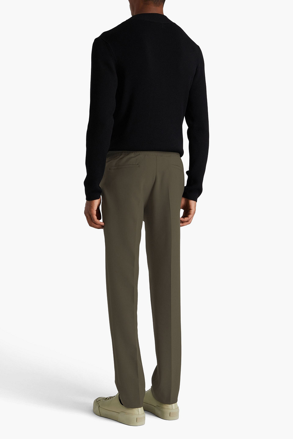 Sandro Woven Pants In Grey Green