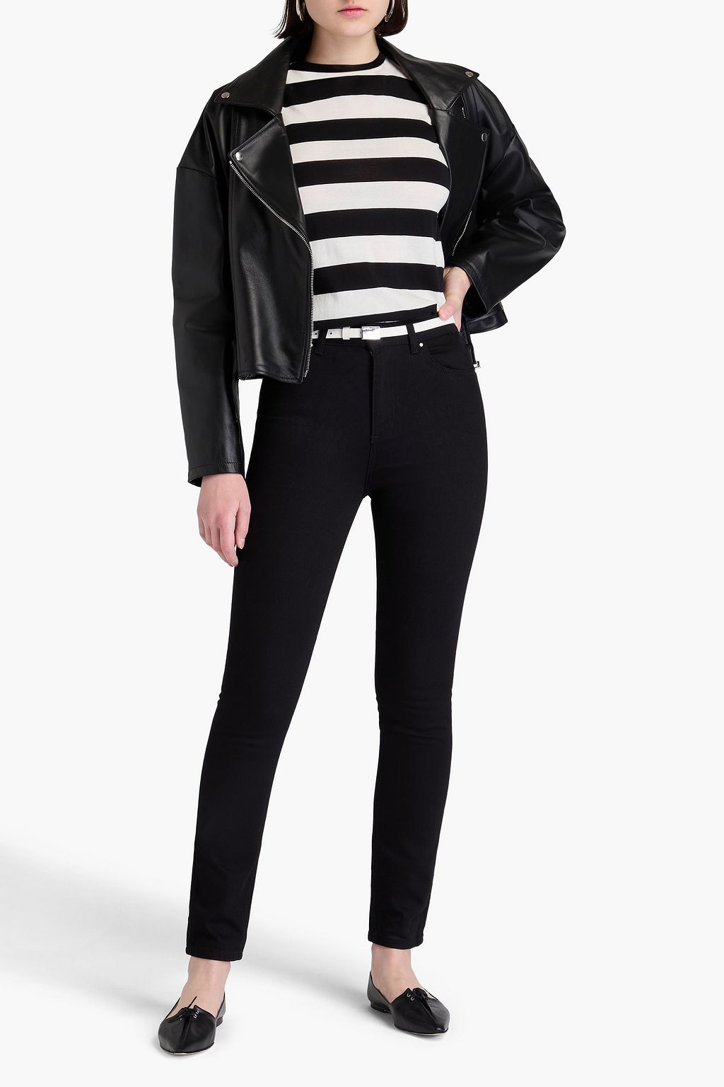 CLAUDIE PIERLOT جينز بأرجل ضيقة وخصر عالٍ