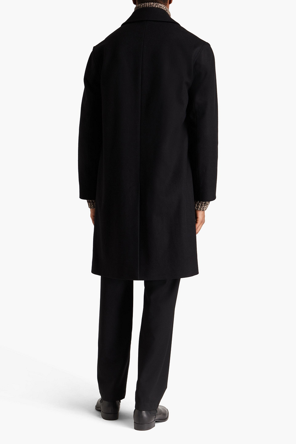 Sandro Wool-blend Felt Coat In Black
