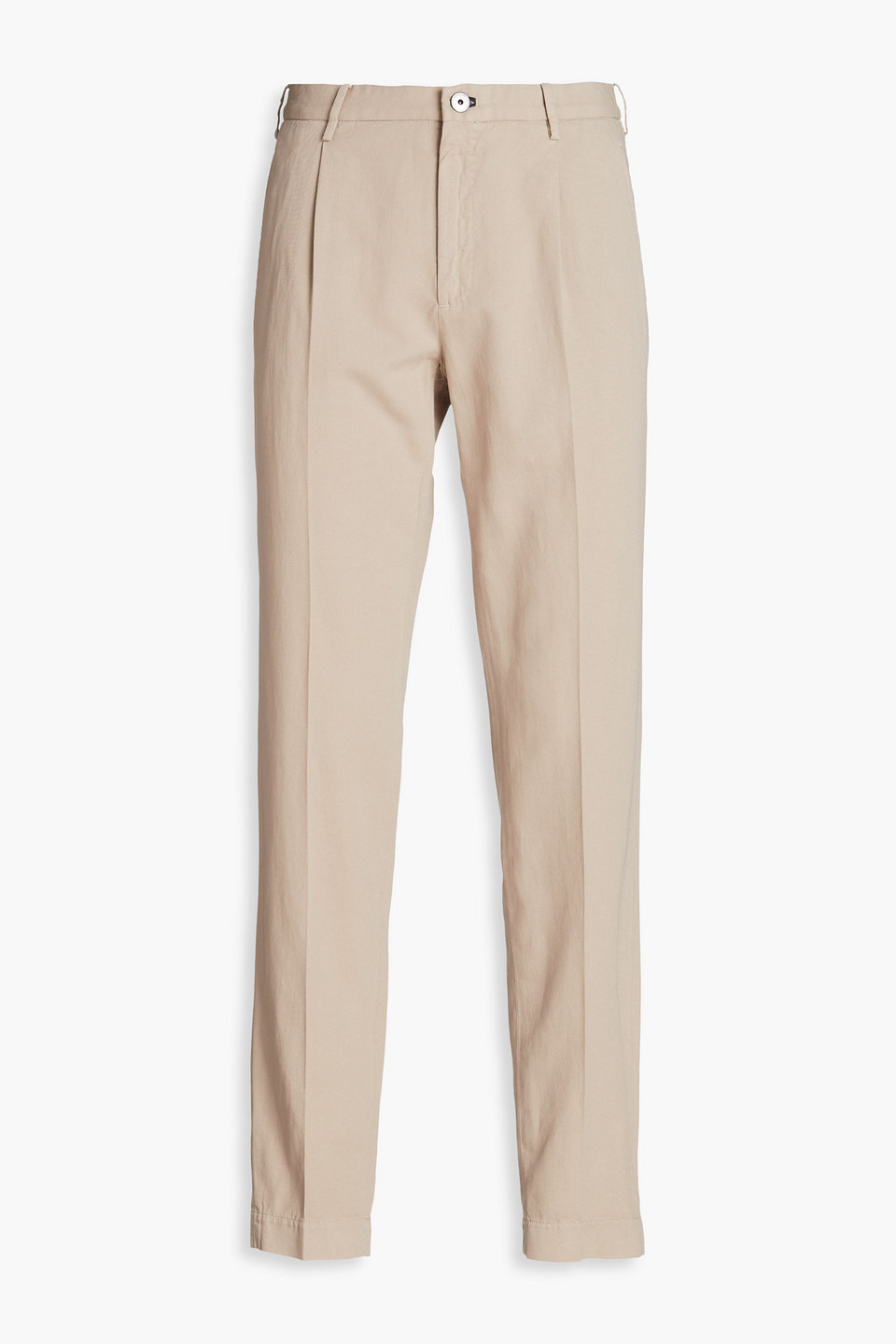 Slowear Incotex Tapered Cotton And Linen-blend Twill Chinos In Beige
