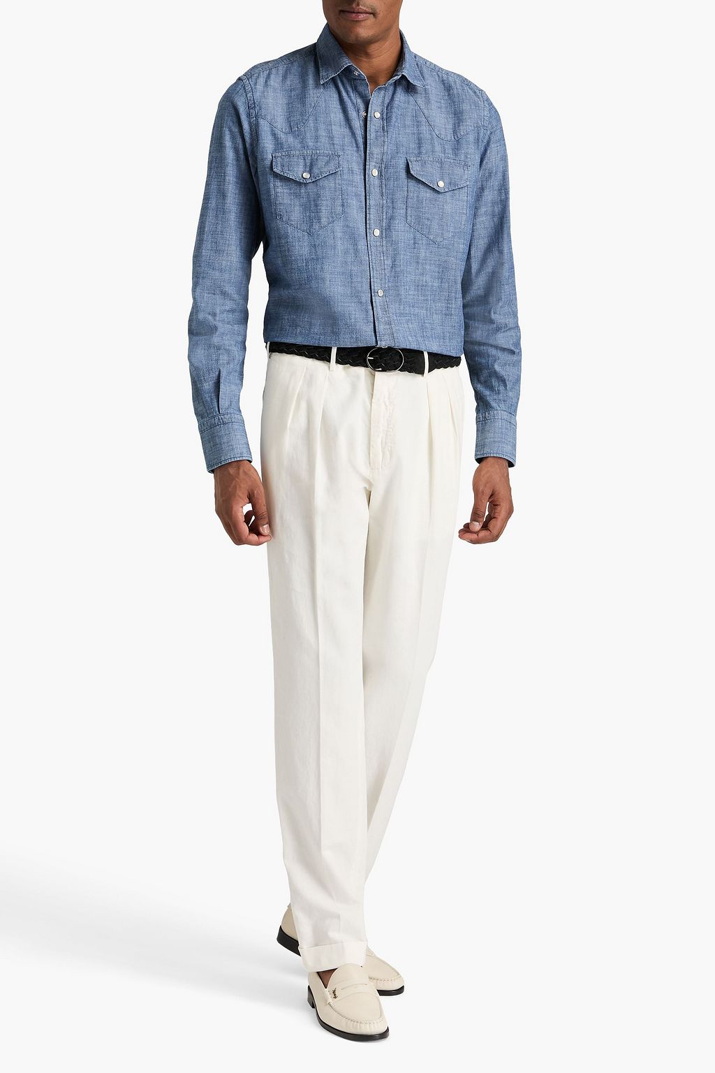 SLOWEAR Incotex pleated cotton-blend twill chinos