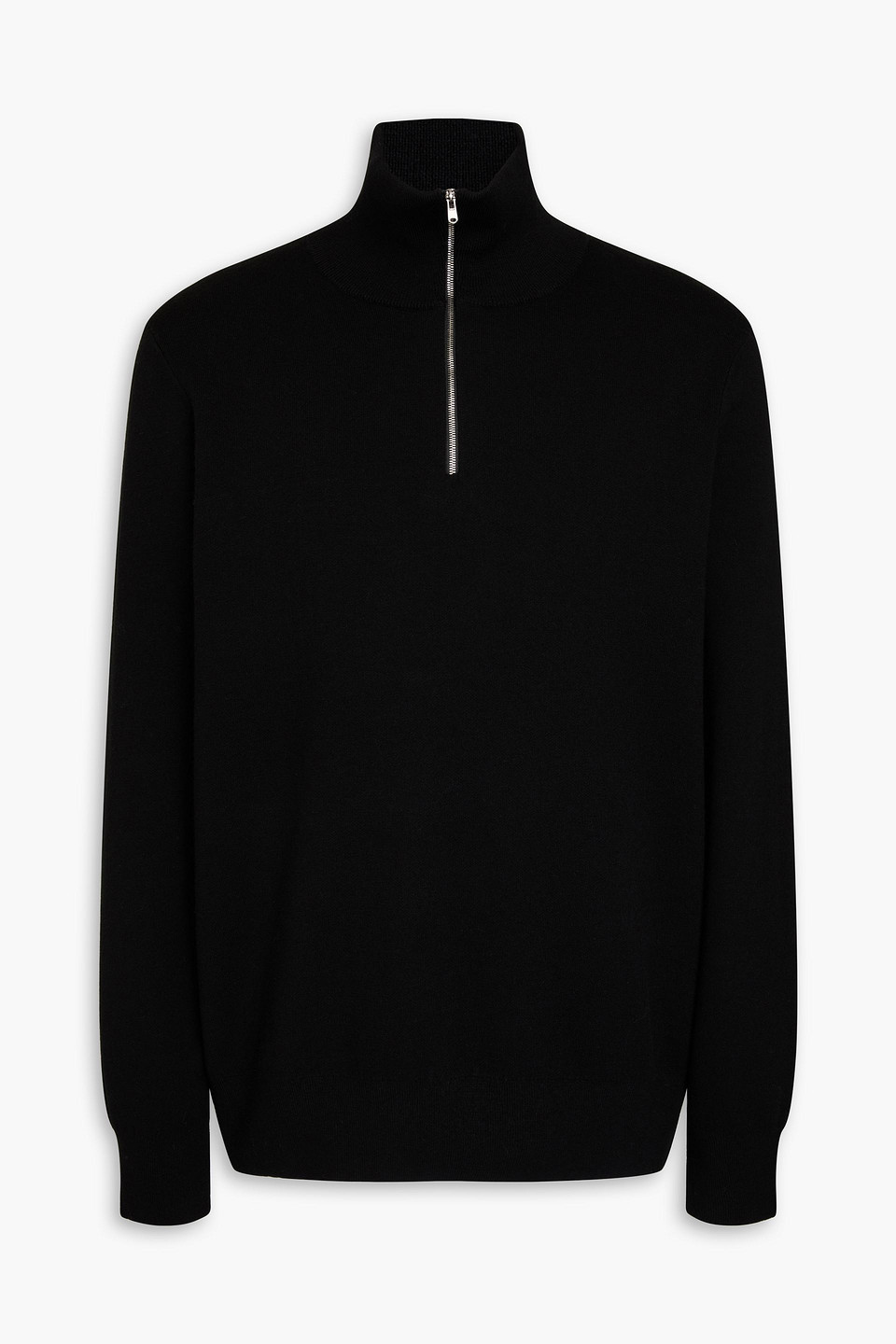 Sandro Knitted Polo Sweater In Black