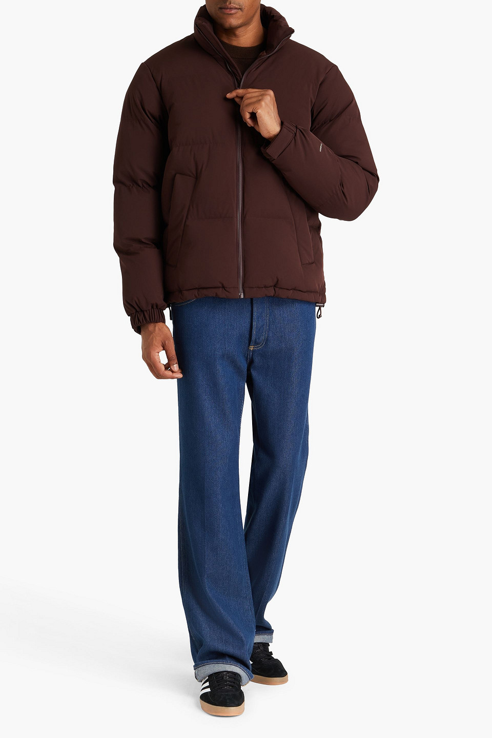  Sandro - Quilted Shell Jacket - Brown - Xs 