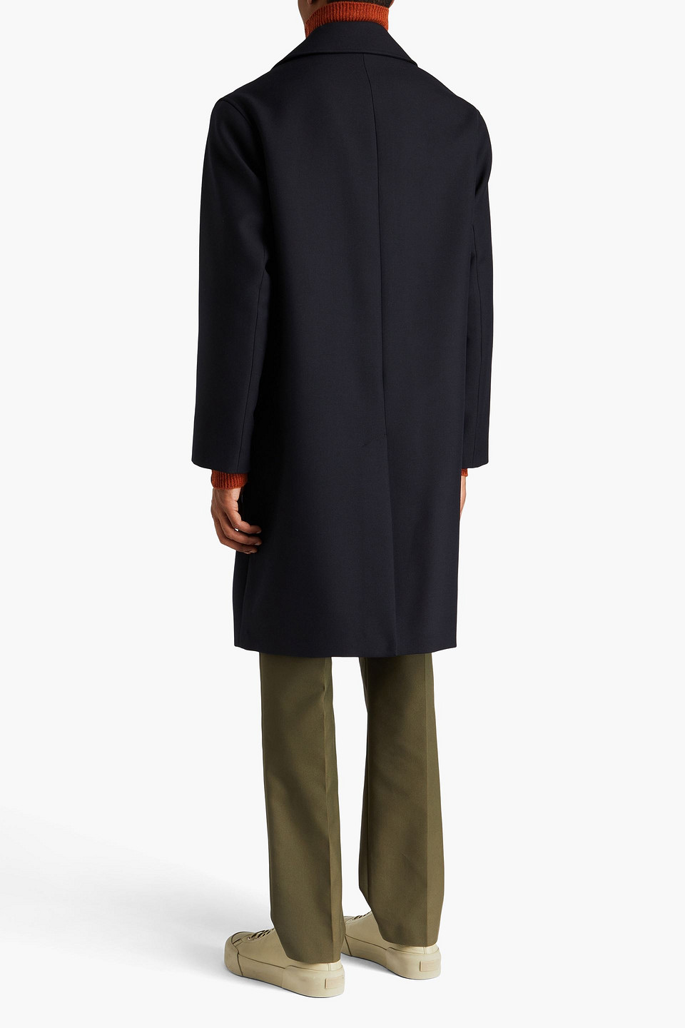 Sandro Twill Coat In Navy