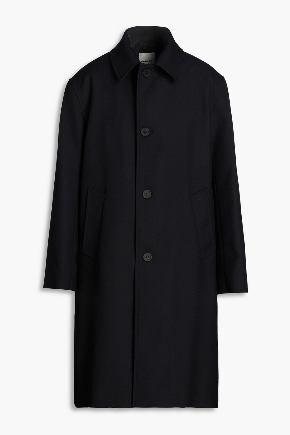 Sandro Twill Coat In Black