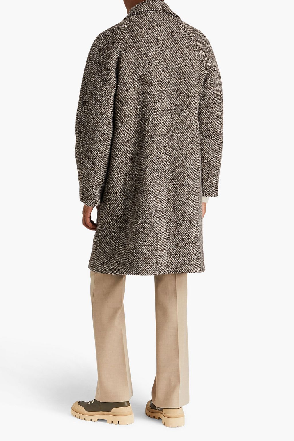 SANDRO Brushed wool-twill coat