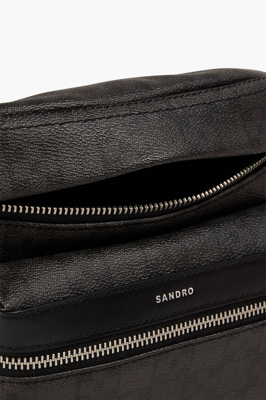 SANDRO Printed faux textured leather belt bag