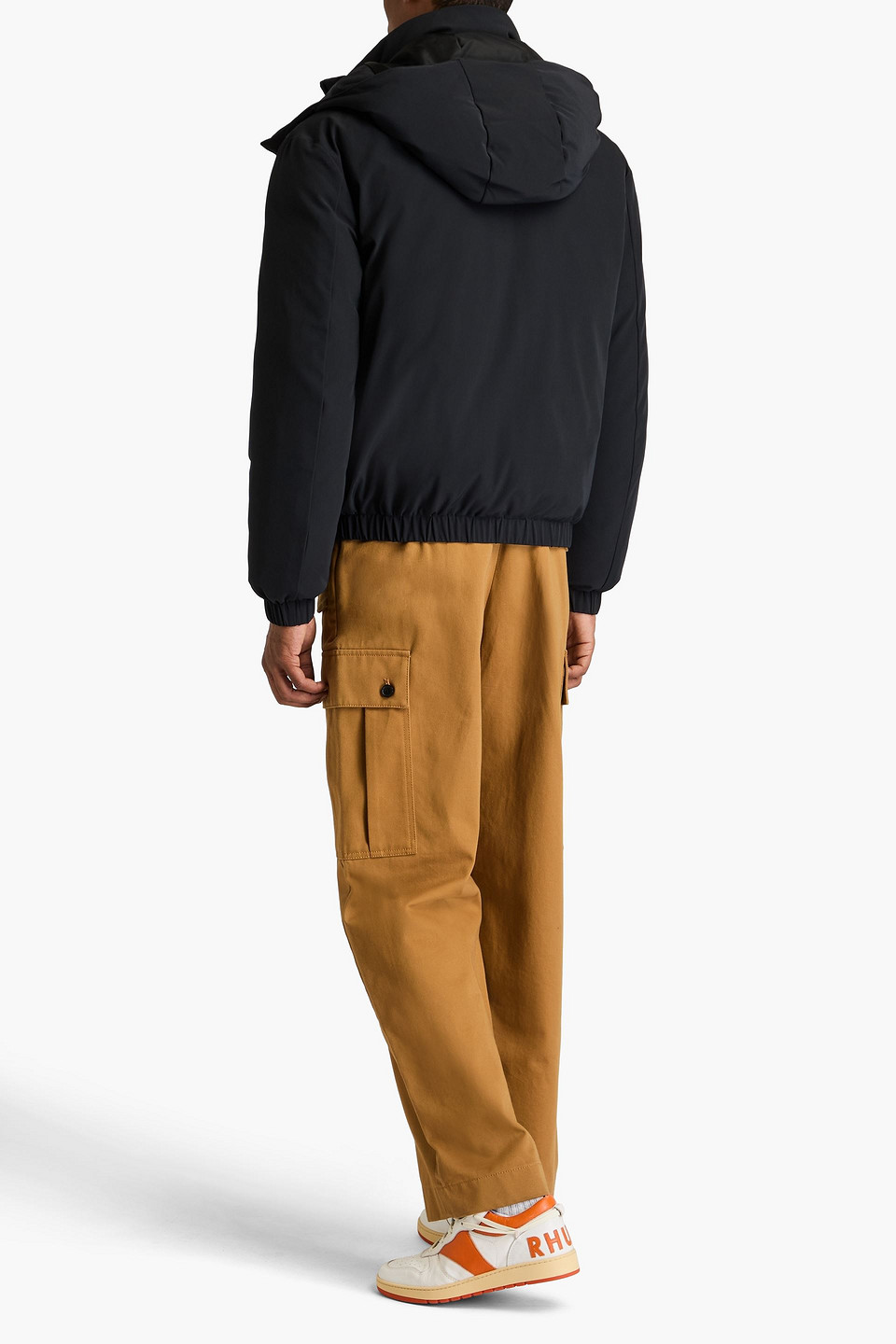 Sandro Twill Hooded Jacket In Midnight Blue