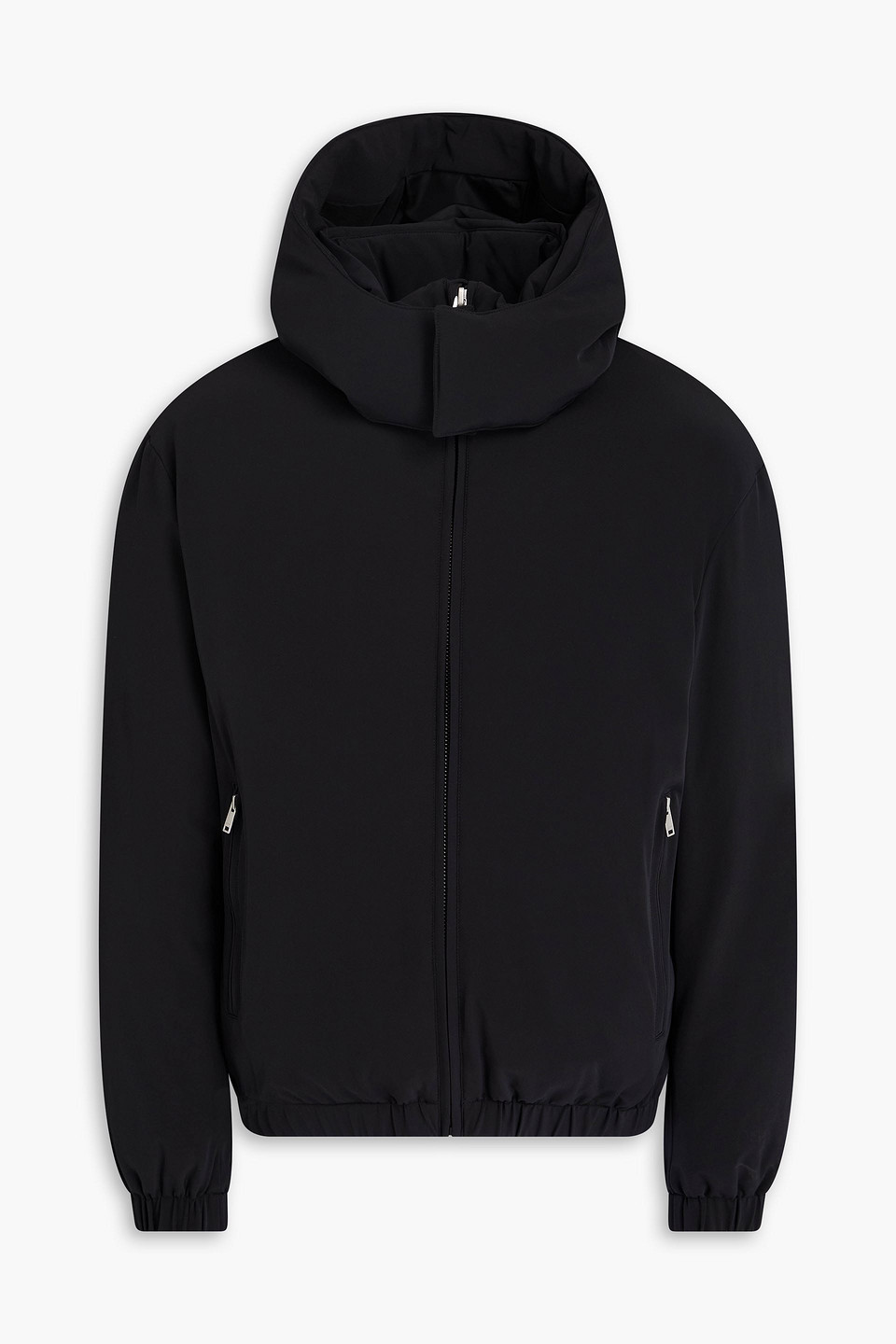 Sandro Twill Hooded Jacket In Black