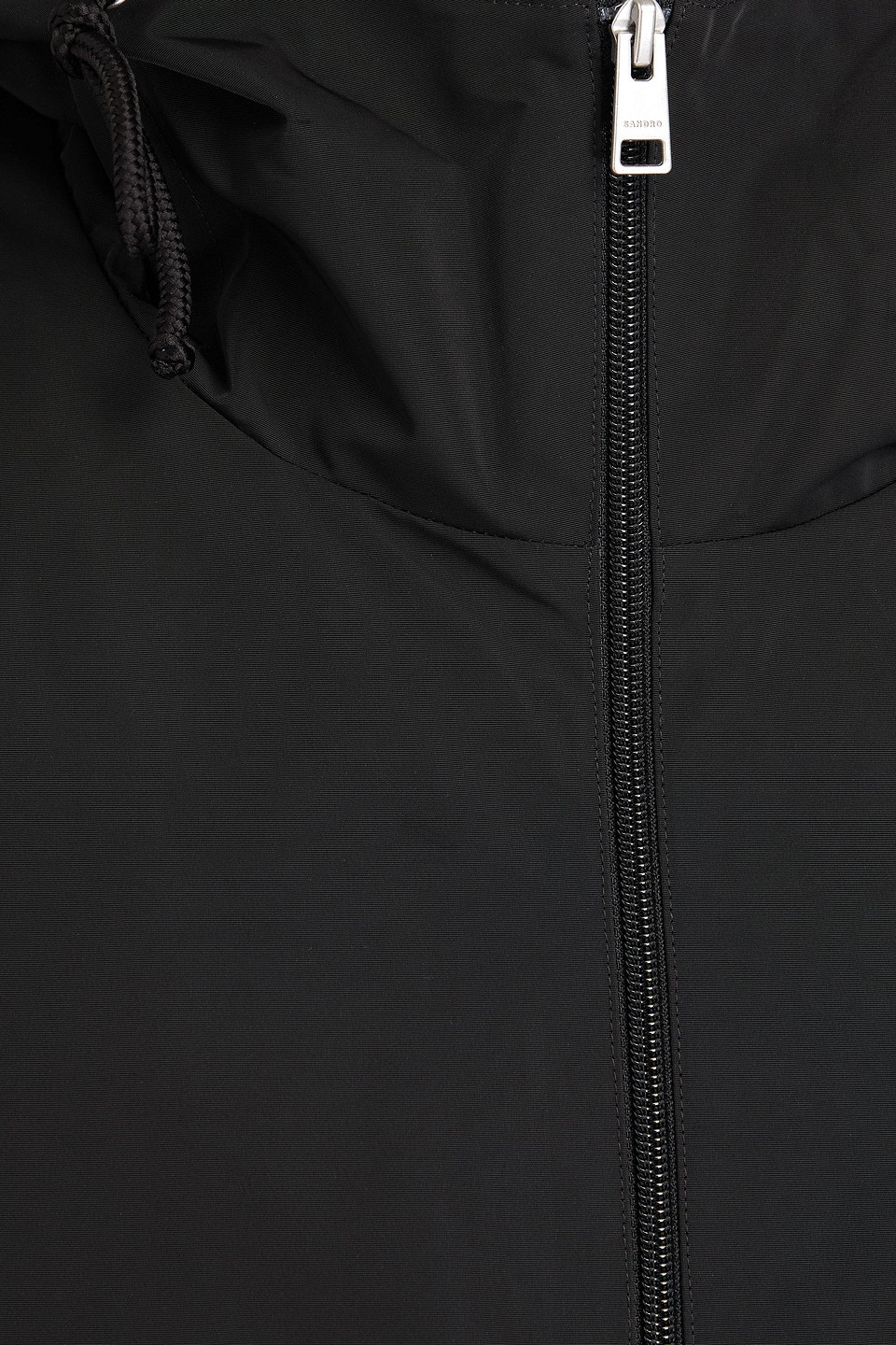 Sandro Shell Hooded Jacket In Black