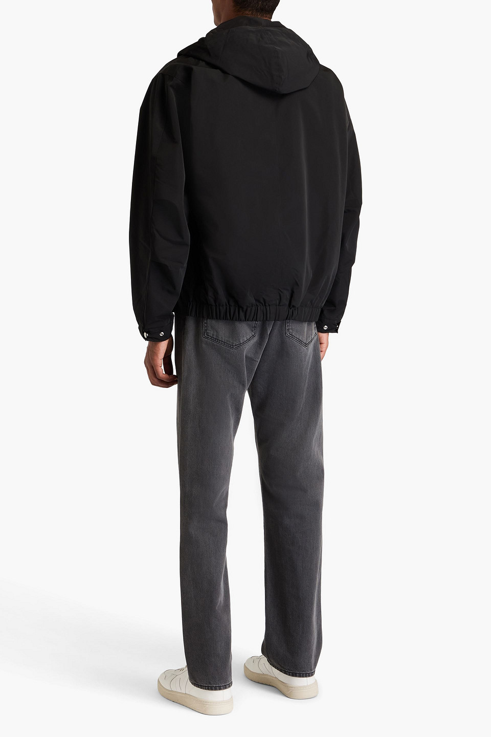 Sandro Shell Hooded Jacket In Black