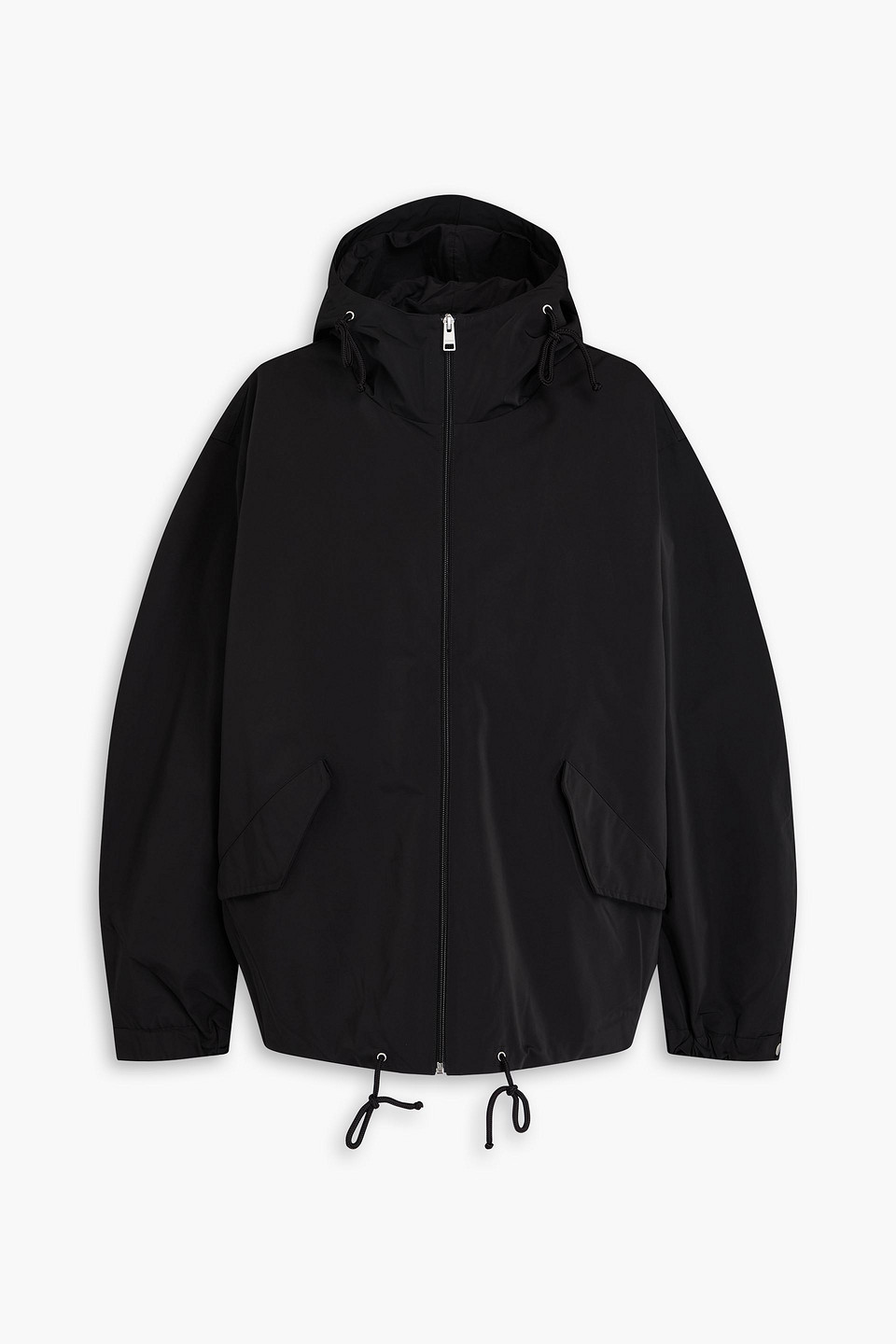 Sandro Shell Hooded Jacket In Black