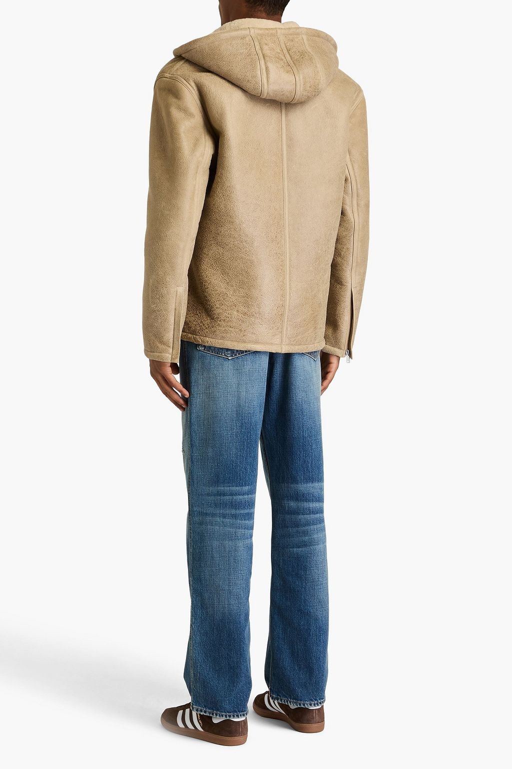 SANDRO Shearling hooded jacket