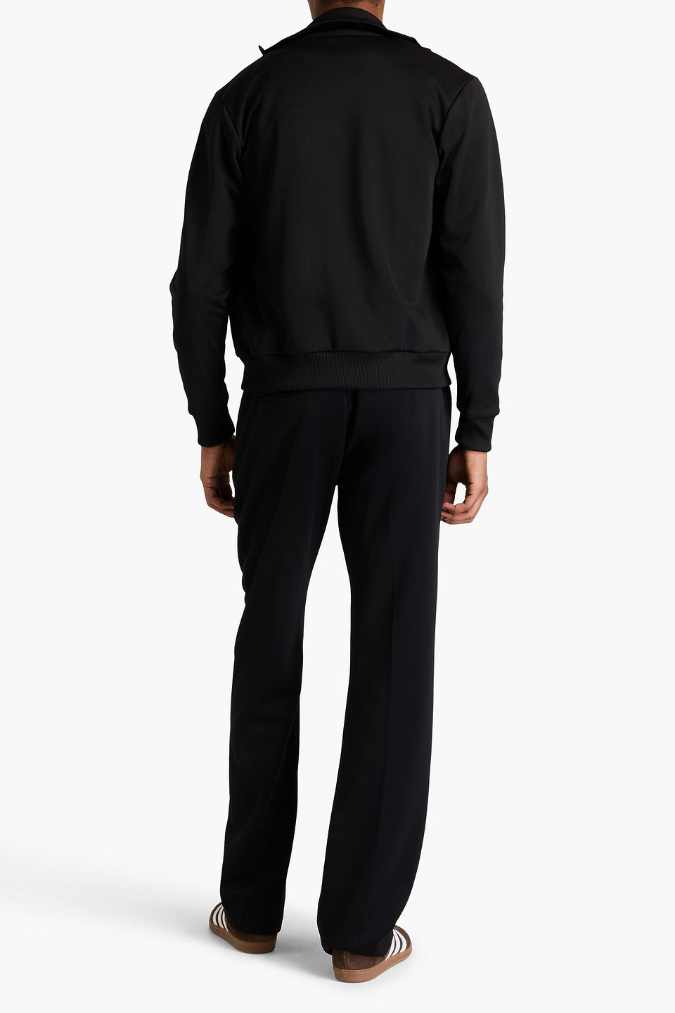 Sandro Jersey Track Jacket In Black