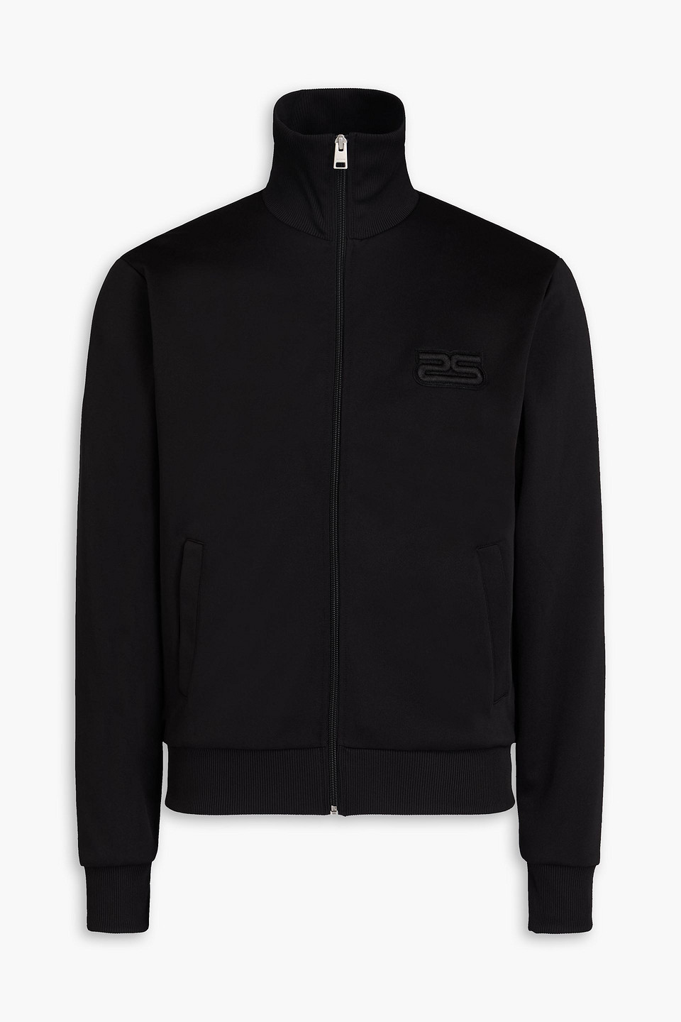 Sandro Jersey Track Jacket In Black