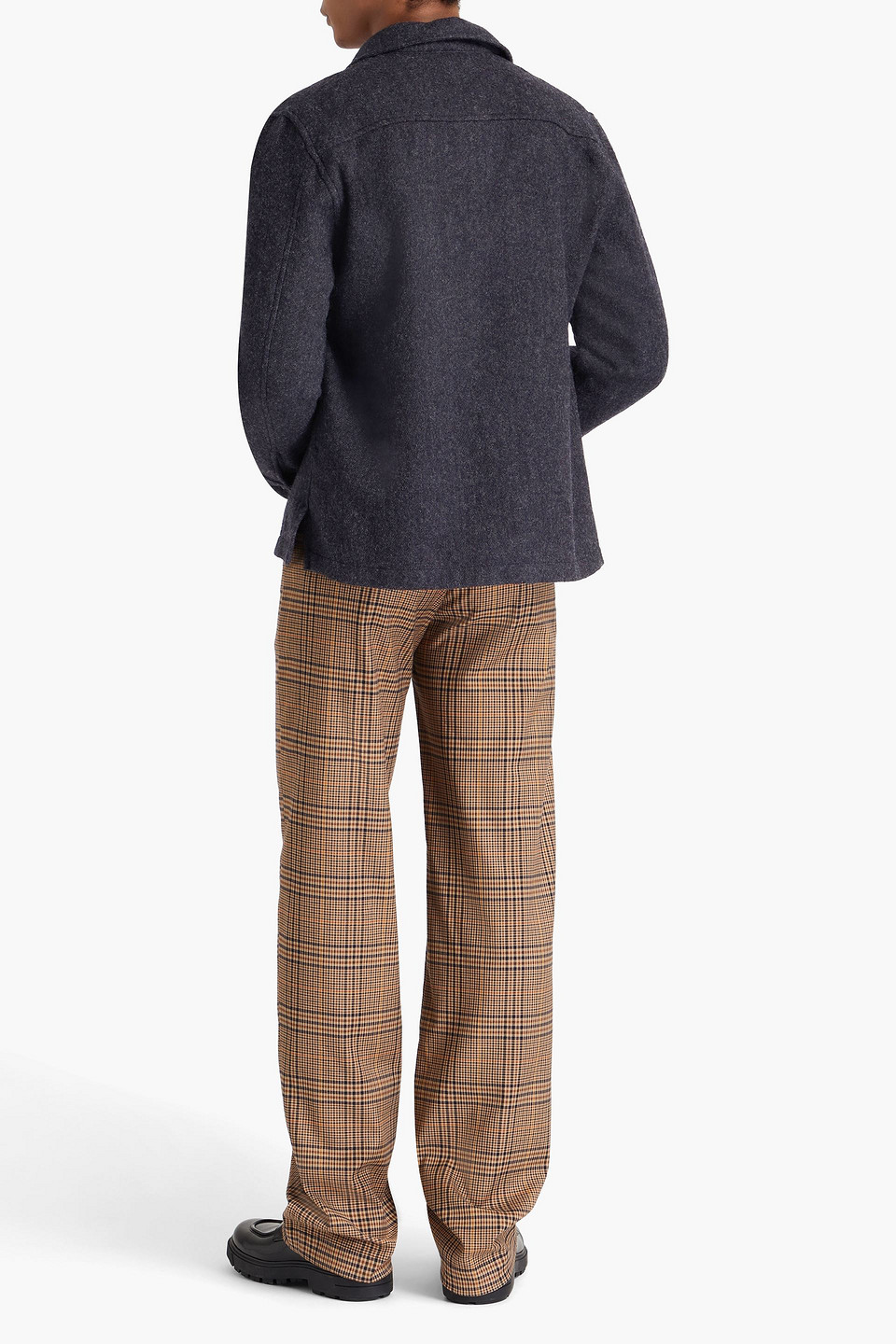 Sandro Wool-twill Jacket In Navy