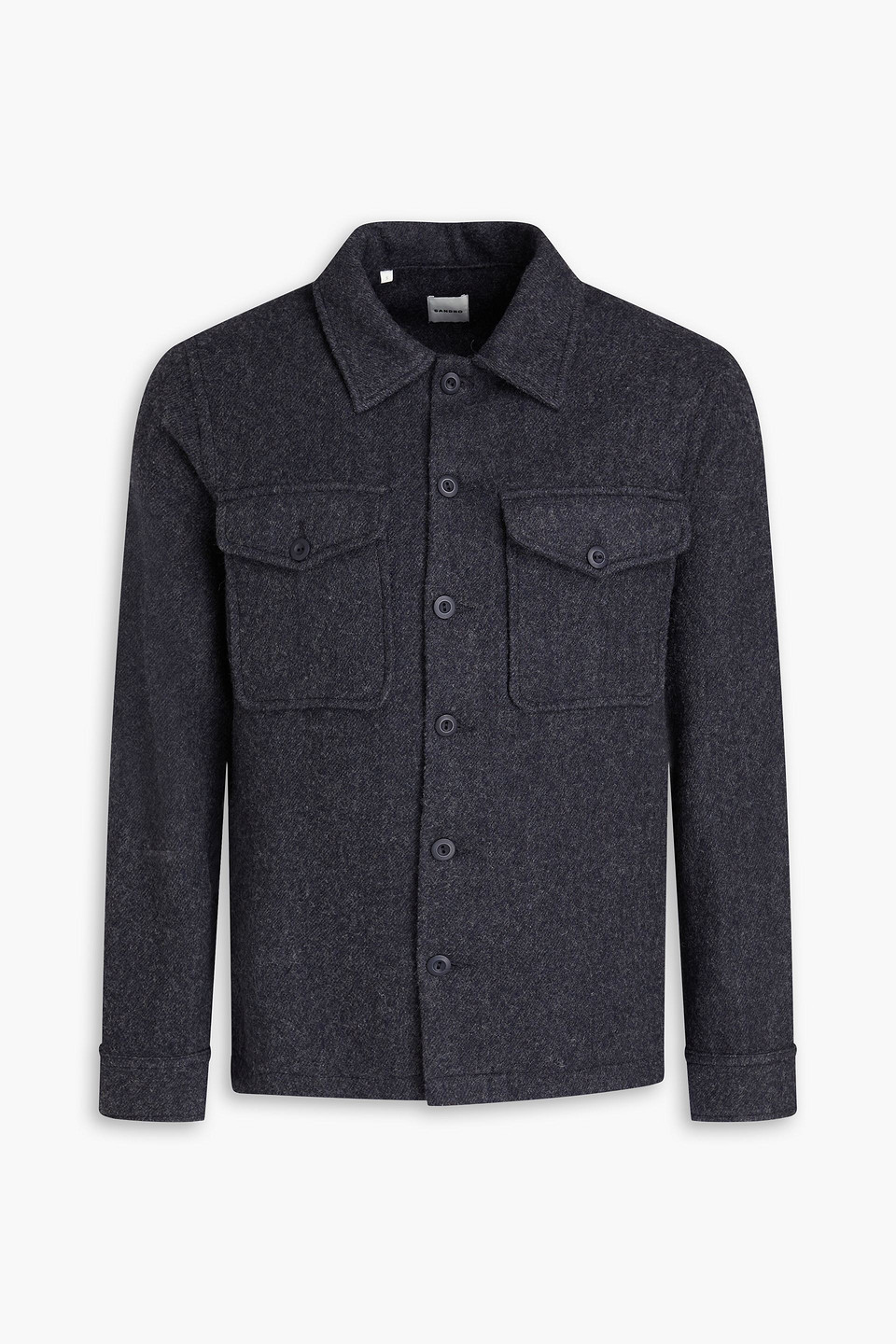 Sandro Wool-twill Jacket In Black