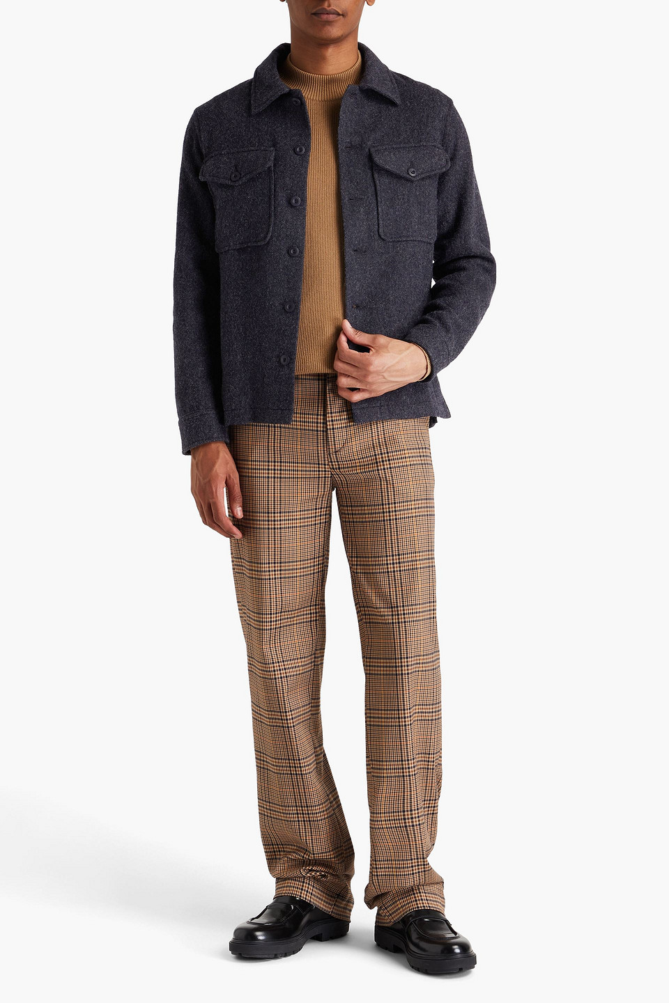 Sandro Wool-twill Jacket In Navy