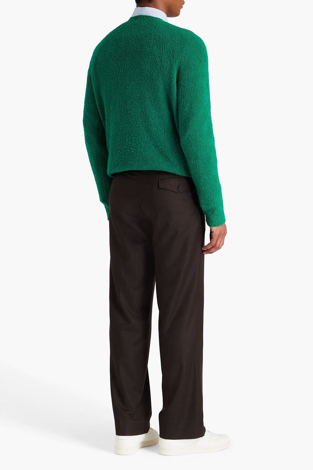 SANDRO Bouclé-knit cotton-blend sweater