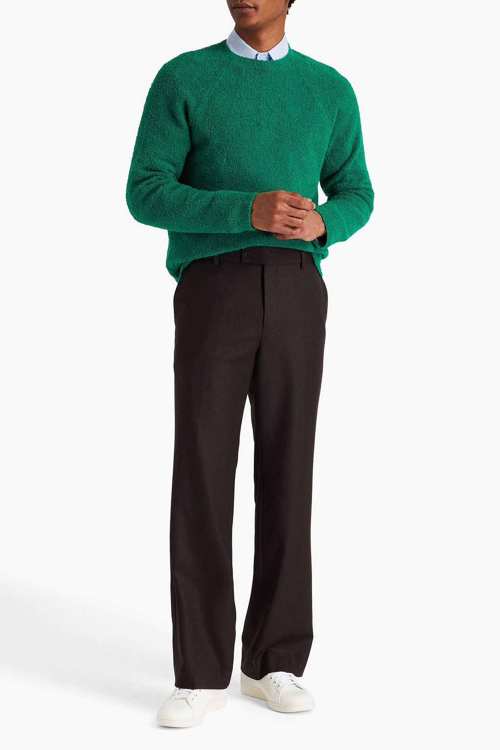 SANDRO Bouclé-knit cotton-blend sweater