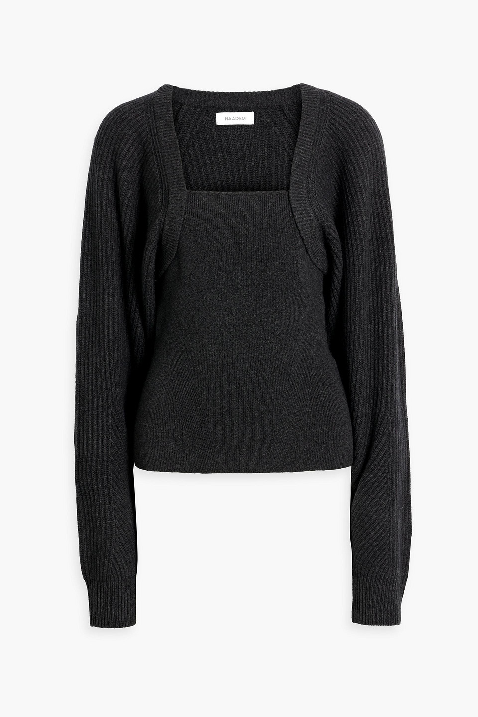 Naadam Ribbed Wool And Cashmere-blend Sweater In Charcoal