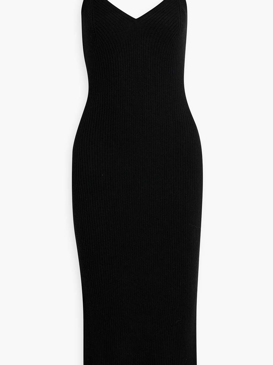 ribbed cashmere midi slip dress