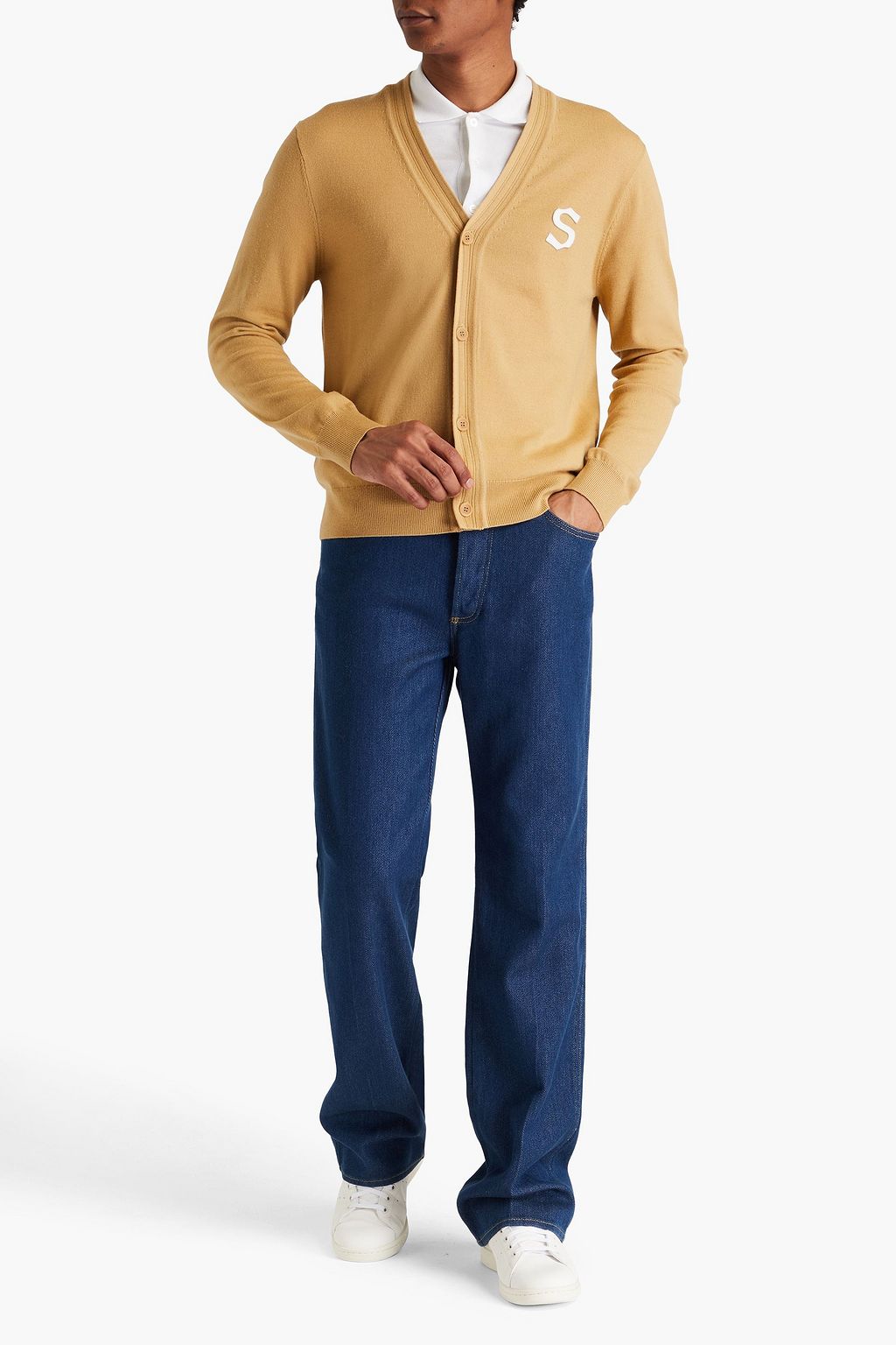 SANDRO Appliquéd wool cardigan