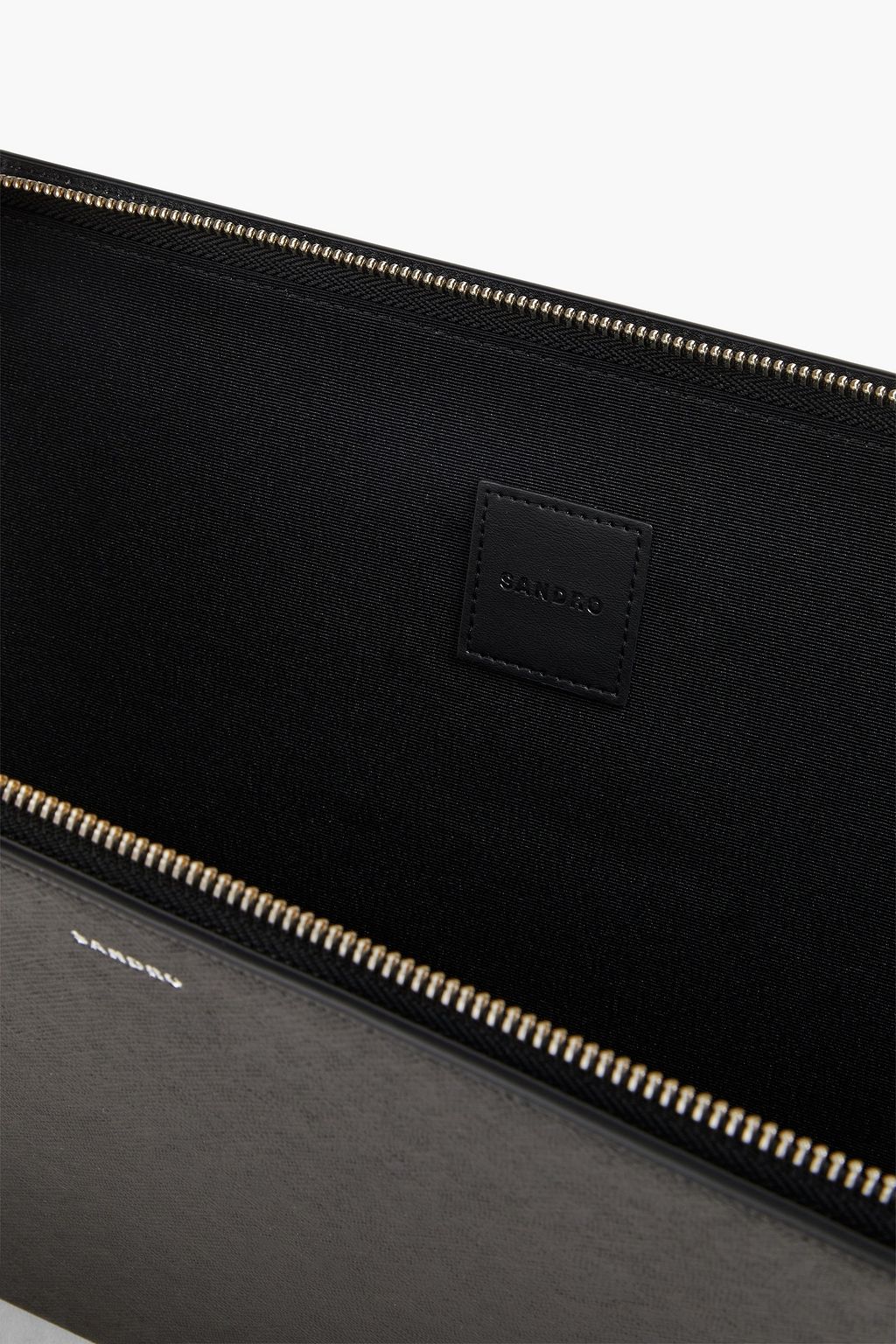 SANDRO Faux textured leather pouch