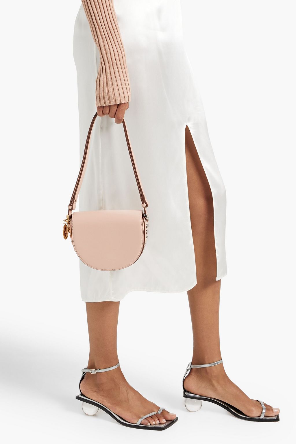 STELLA MCCARTNEY Frayme chain-embellished faux leather shoulder bag