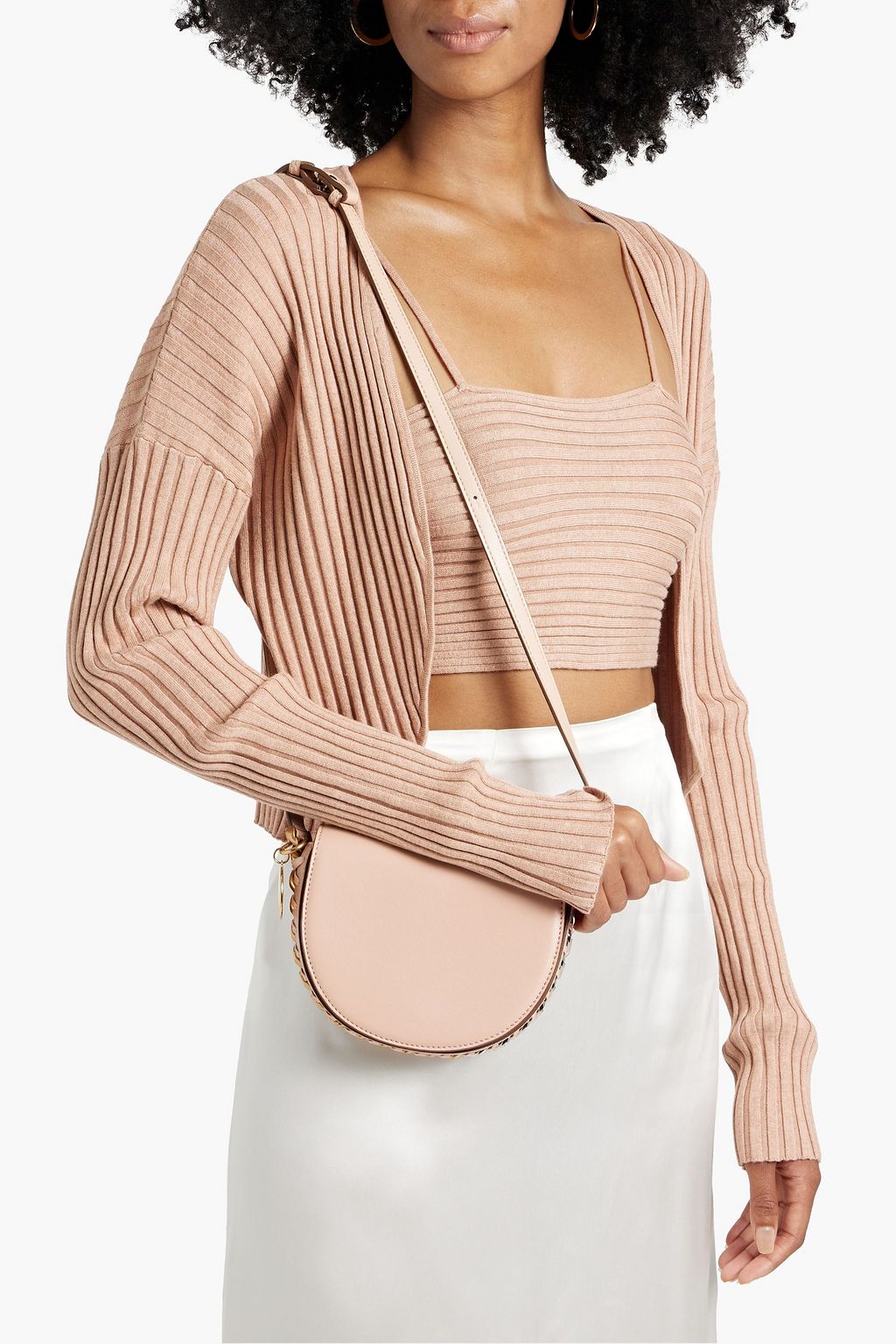 STELLA MCCARTNEY Frayme chain-embellished faux leather shoulder bag