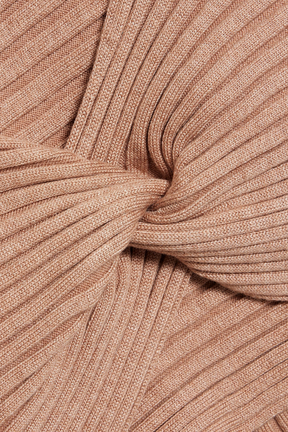 NAADAM TWISTED RIBBED-KNIT BRA TOP AND SHRUG SET