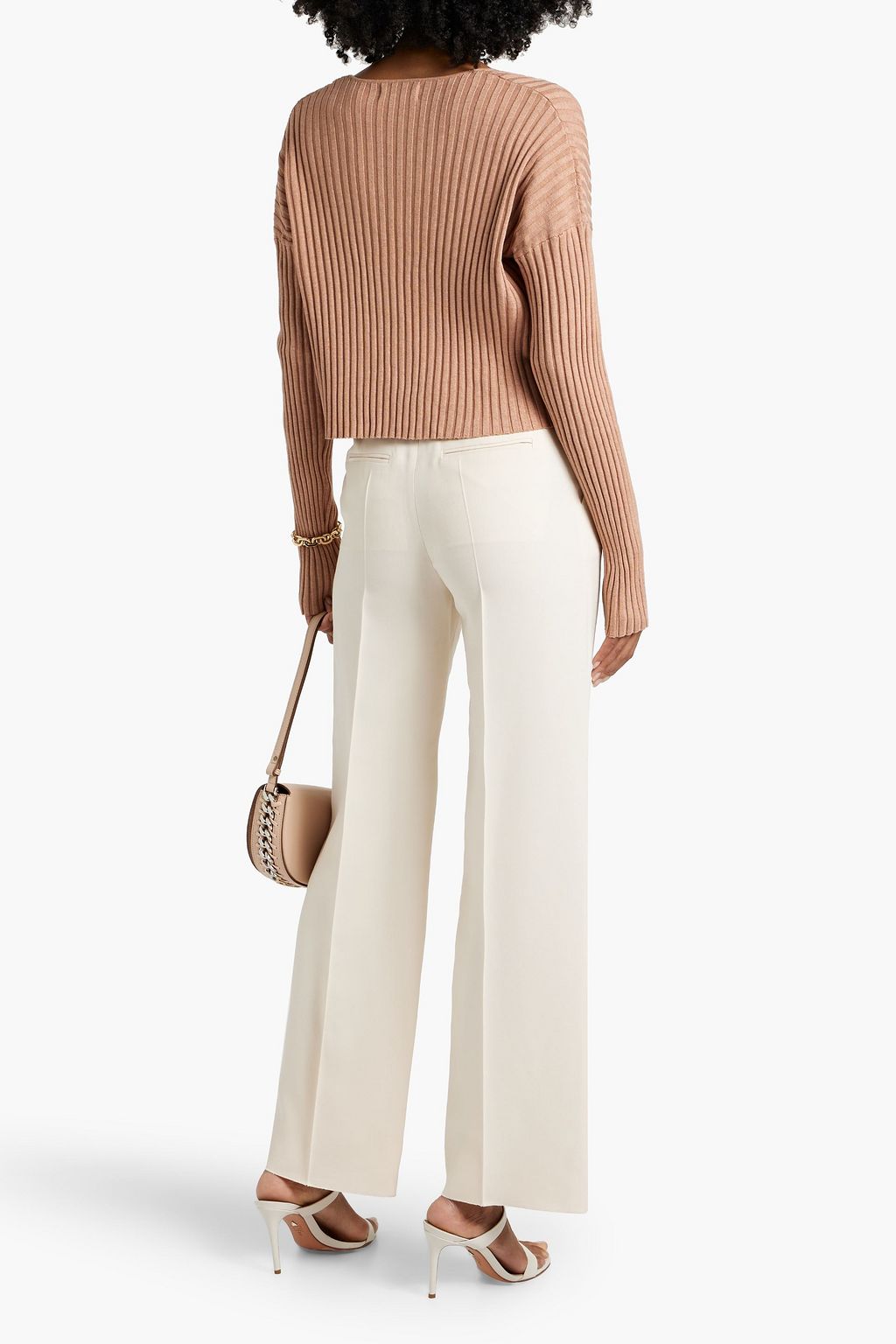 NAADAM Twisted ribbed-knit bra top and shrug set