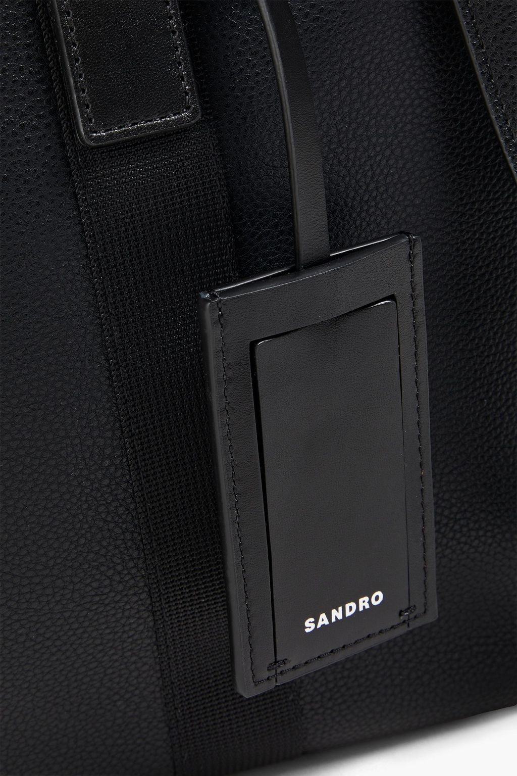 SANDRO Pebbled-leather briefcase