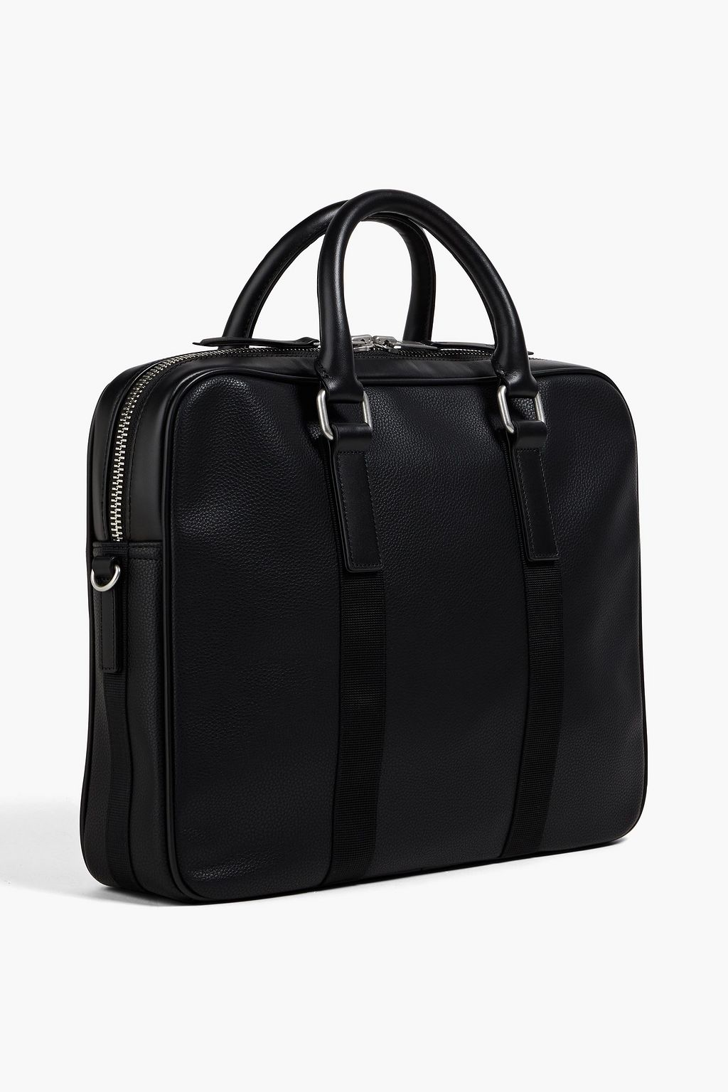 SANDRO Pebbled-leather briefcase