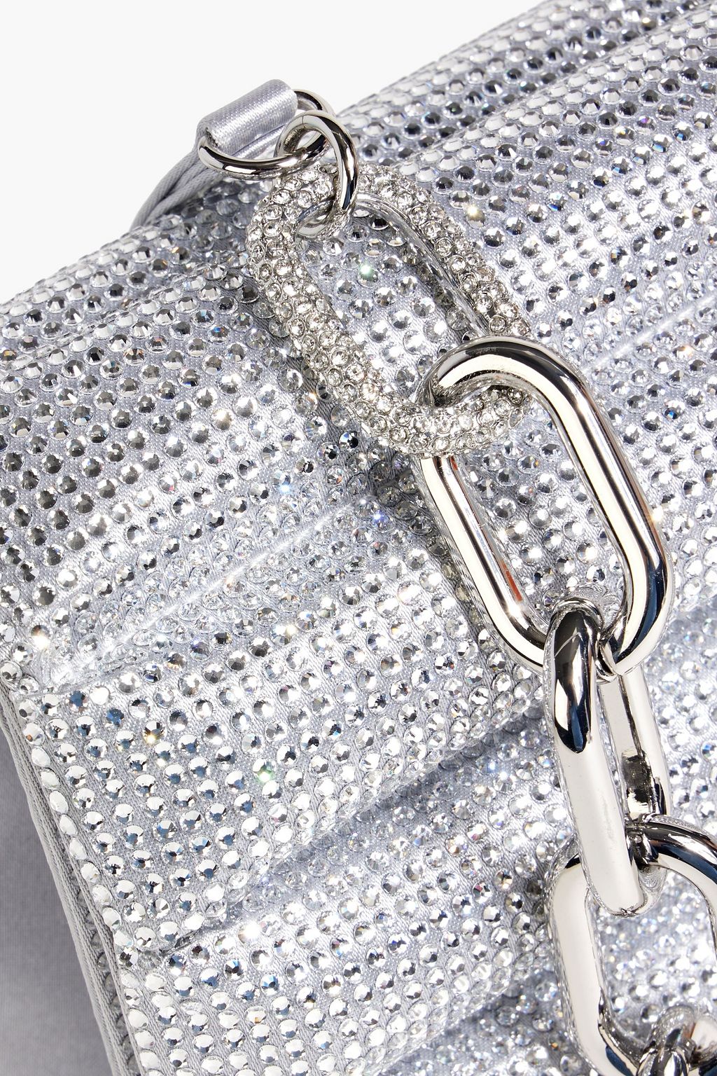 JUDITH LEIBER COUTURE حقيبة كتف من الساتان مزينة بالكريستال