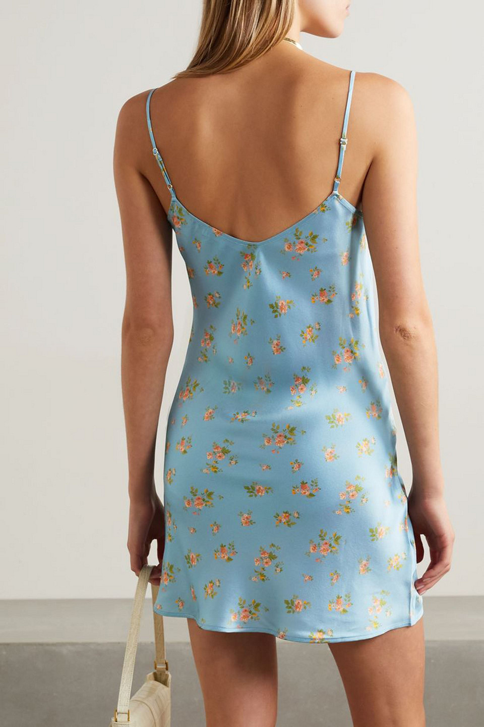 Reformation Cher floral-print silk-satin mini slip dress | Smart Closet