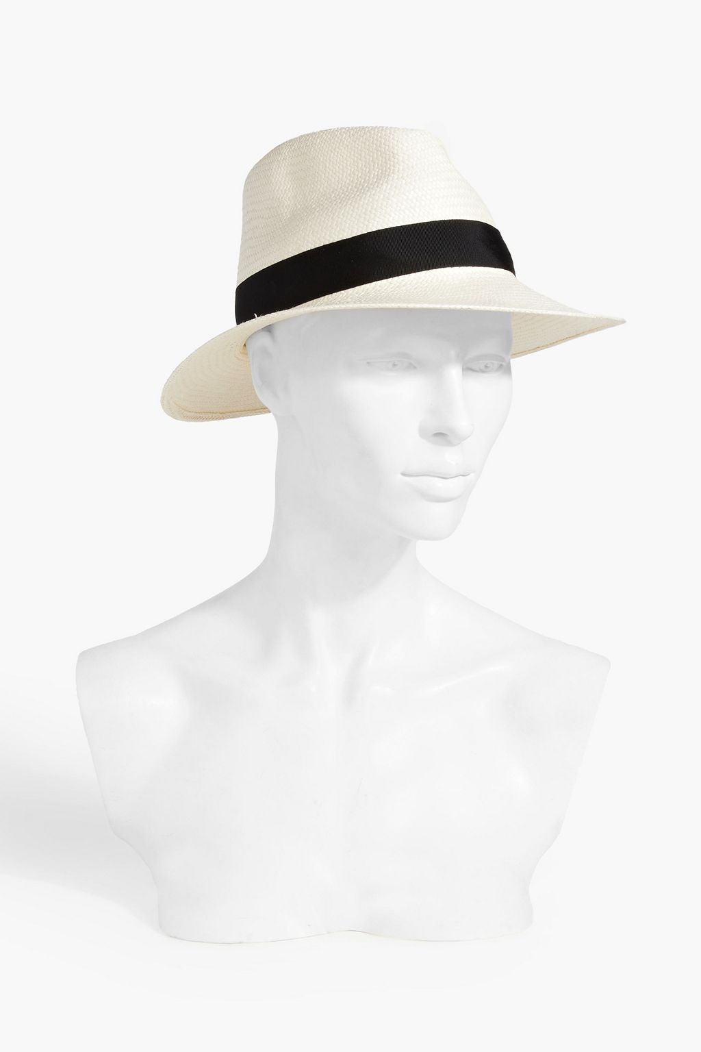 RAG & BONE Grosgrain-trimmed straw Panama hat
