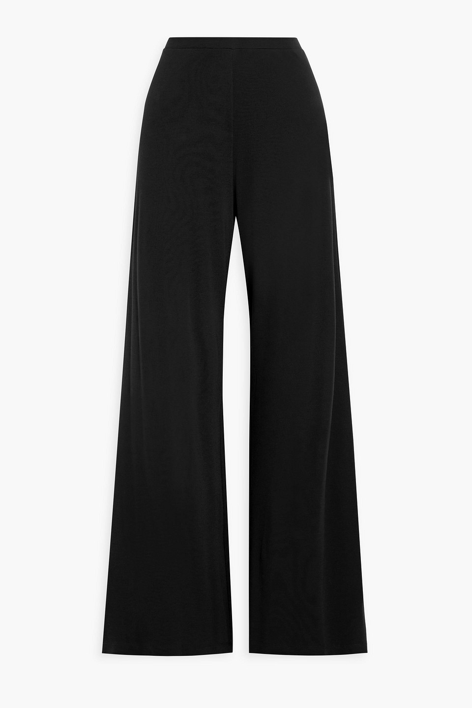 Diane Von Furstenberg Brooklyn Lyocell And Wool-blend Jersey Wide-leg Pants In Black