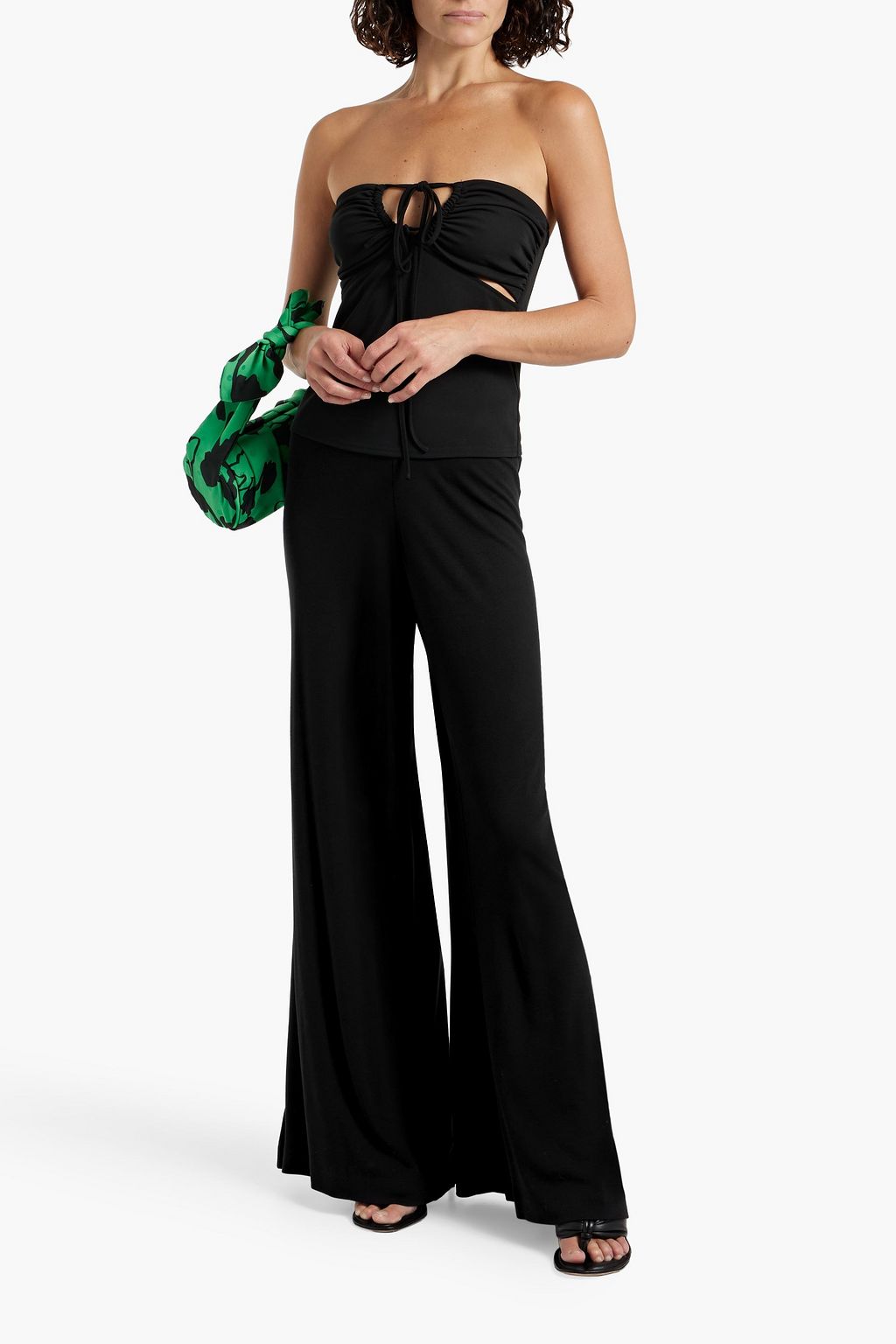 DIANE VON FURSTENBERG Brooklyn Lyocell and wool-blend jersey wide-leg pants
