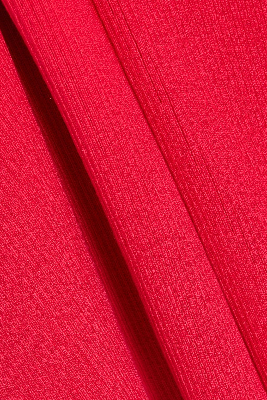 OSCAR DE LA RENTA Ribbed silk-blend turtleneck top