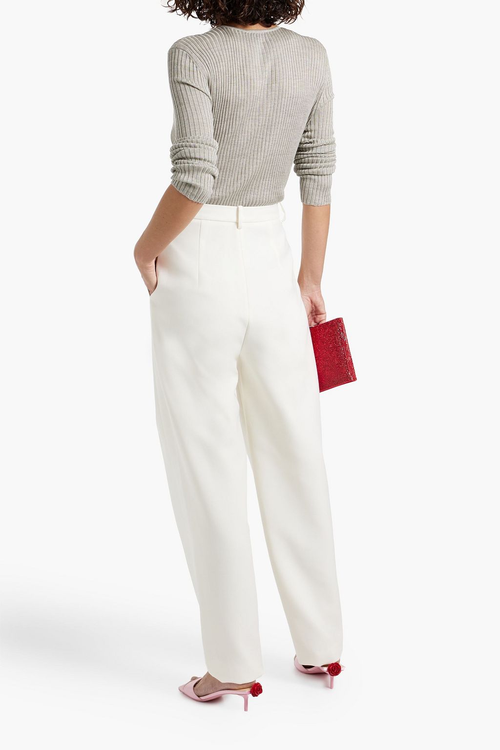MAGDA BUTRYM Pleated silk and wool-blend tapered pants