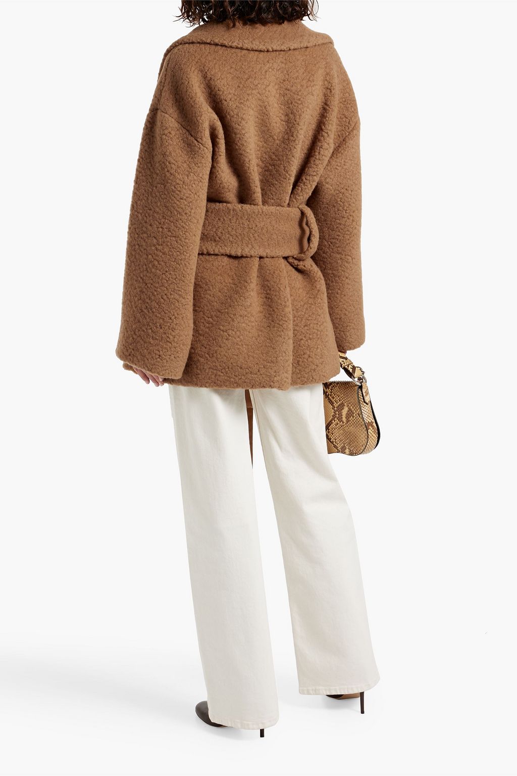 OSCAR DE LA RENTA Belted wool-blend bouclé coat