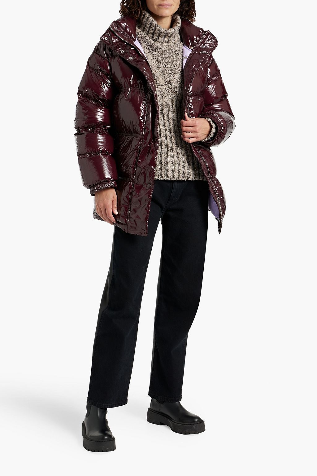STAND STUDIO Lori quilted vinyl down jacket