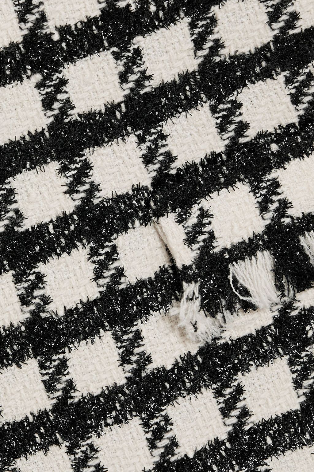 OSCAR DE LA RENTA Checked wool-blend bouclé-tweed dress