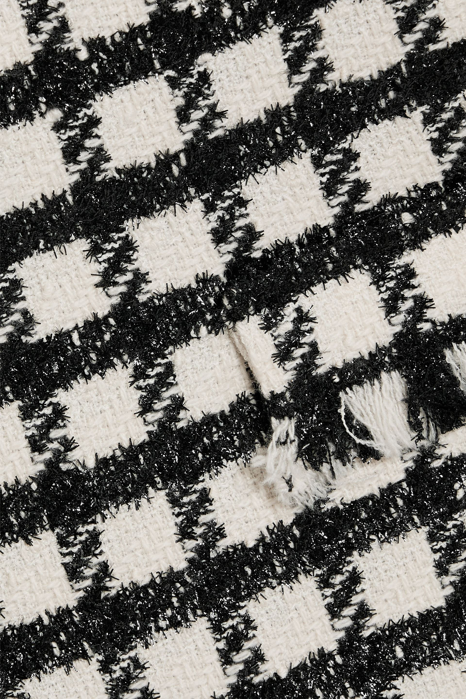 Oscar De La Renta Checked Wool-blend Bouclé-tweed Dress In Off-white