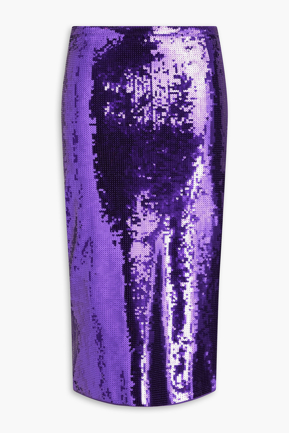 Sandro - Sequin-embellished knitted pencil skirt - Purple - FR 36